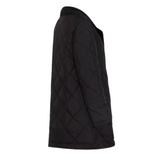 Black Double Breasted Women's Quilted Jacket